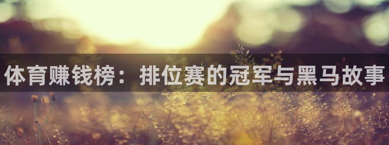 利记官网下载招商电话地址是多少：体育赚钱榜：排位赛的冠军与黑